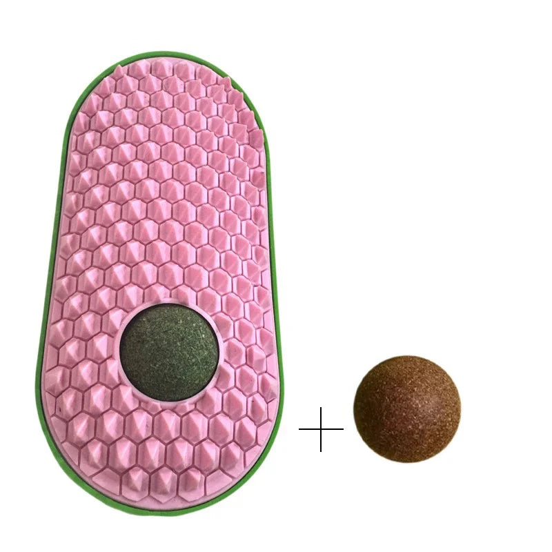 Catnip Wall Ball & Self-Groomer – Fun, Lickable Toy & Face Scraper!