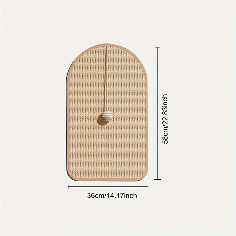 Deluxe Sisal Cat Scratching Mat with Ball Toy – Durable & Space-Saving