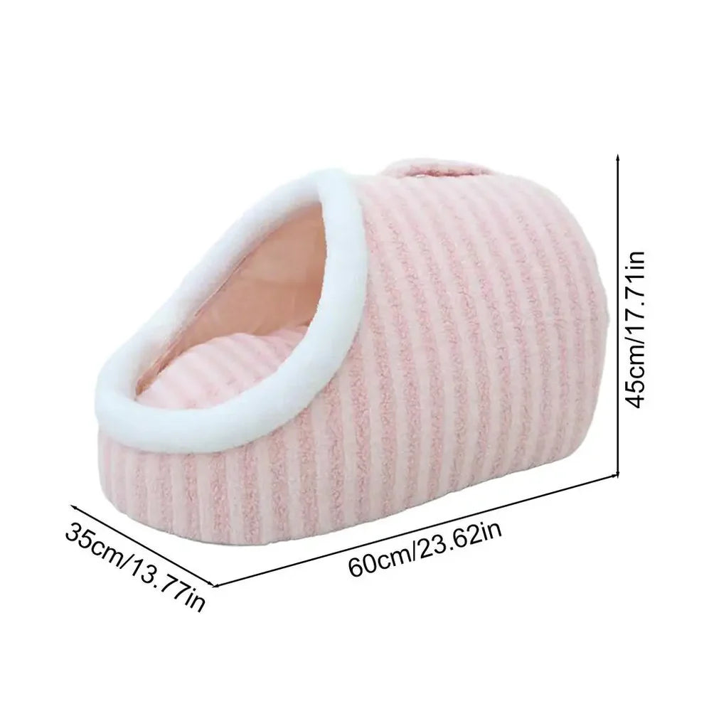 Cozy Slipper Cat Cave – Covered Hideaway Bed for Indoor Cats
