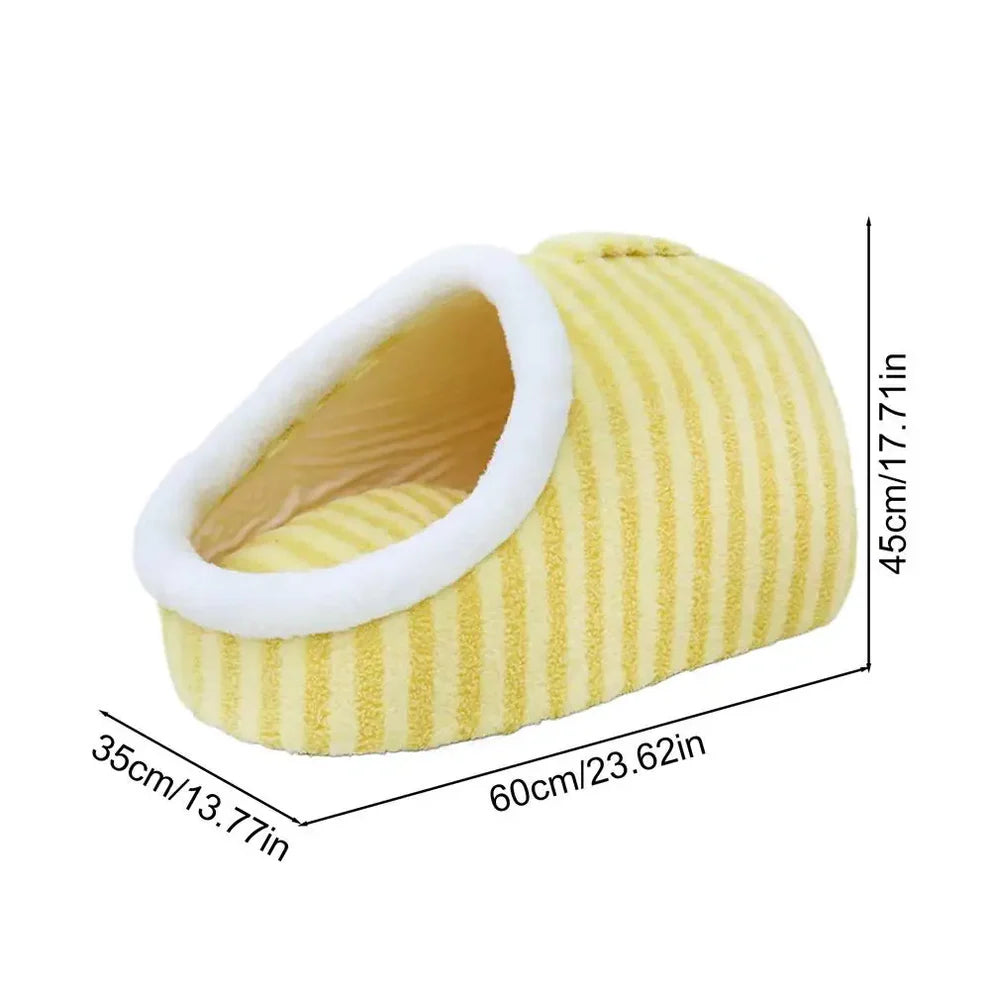 Cozy Slipper Cat Cave – Covered Hideaway Bed for Indoor Cats