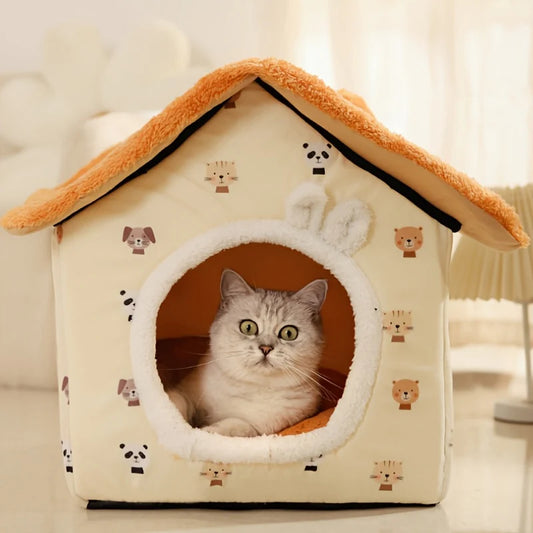 Classic Soft Cat House – All-Season Washable Pet Nest