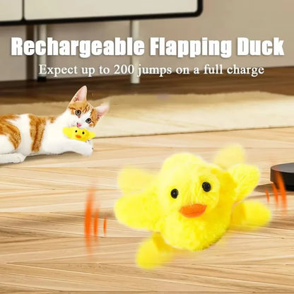 Flapping Duck Cat Toy – Interactive Electric Plush with Vibration Sensor