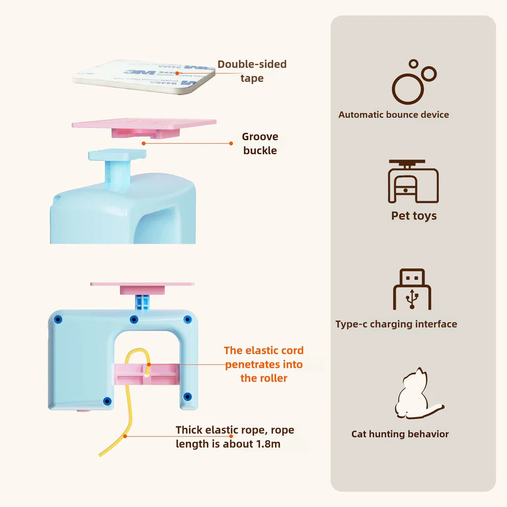 Smart Hanging Door Electric Cat Toy Auto Swing Feather Interactive Self-play Kitten Teaser