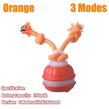 Interactive Dog Toys Smart Rolling Ball With Rope Motion