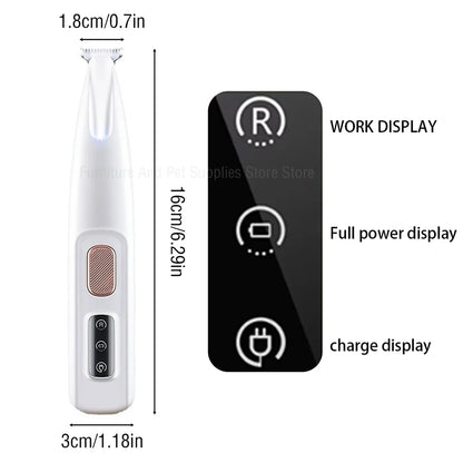 Dog Paw Trimmer with LED Light – Waterproof Grooming Clippers