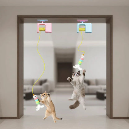 Smart Hanging Door Electric Cat Toy Auto Swing Feather Interactive Self-play Kitten Teaser