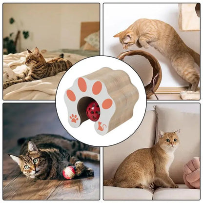 Foldable Cat Scratcher with Ball Track – Interactive Accordion Toy