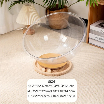 All-Season Space Capsule Cat Bed with Trackball Toy – Easy & Fun!