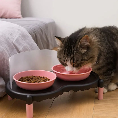 Anti-Slip Ceramic Double Cat Bowls – Elevated Stable Feeder