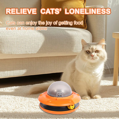 Spaceship Cat Turntable Toy – Interactive Treat Dispenser & Teaser
