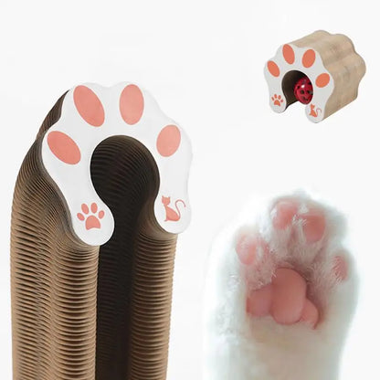 Foldable Cat Scratcher with Ball Track – Interactive Accordion Toy
