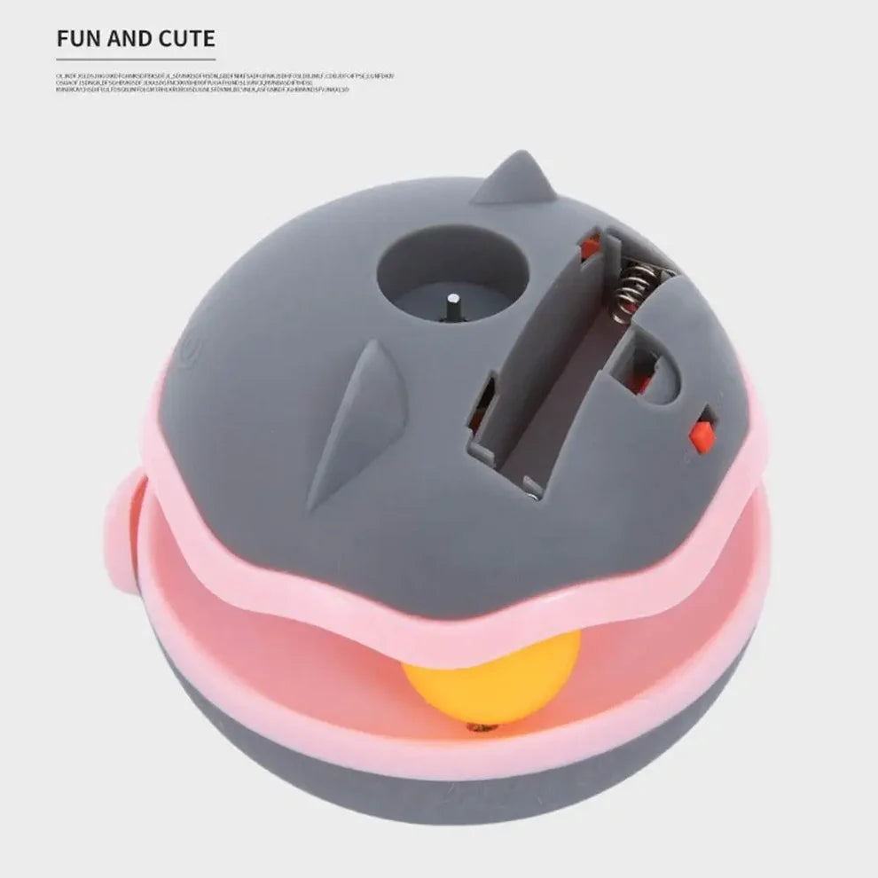 Interactive Cat Tumbler Toy with Bell – Spinning Roller Track & Teasing Stick