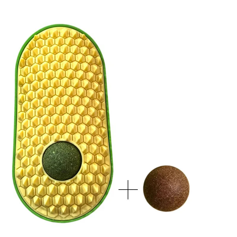 Catnip Wall Ball & Self-Groomer – Fun, Lickable Toy & Face Scraper!
