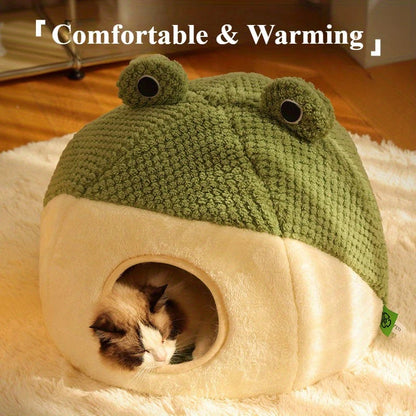 Adorable Frog-Shaped Cat Bed - Cozy Comfort for Cats
