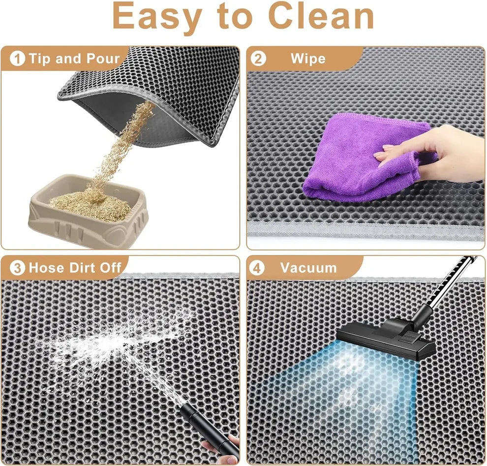 Double-Layer Cat Litter Mat – Non-Slip, Waterproof & Durable