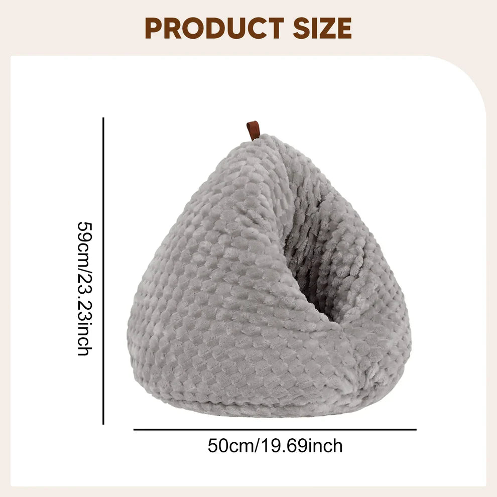 Cozy Plush Cat Cave Bed – Non-Slip Warm Pet House