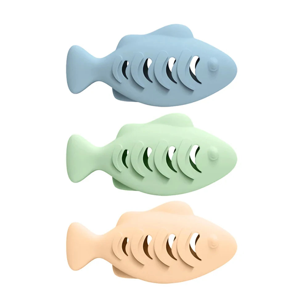 Silicone Fish Cat Chew Toy – Treat Dispenser & Dental Care