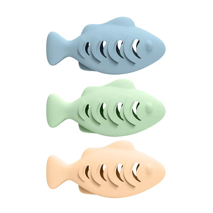 Silicone Fish Cat Chew Toy – Treat Dispenser & Dental Care
