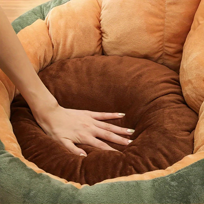 All-Season Cat Bed – Semi-Enclosed, Thick & Cozy Design