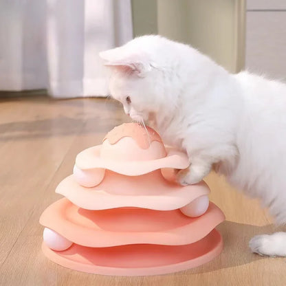 4-Layer Cat Track Tower – Interactive Fun Toy for Kittens