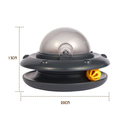 Spaceship Cat Turntable Toy – Interactive Treat Dispenser & Teaser