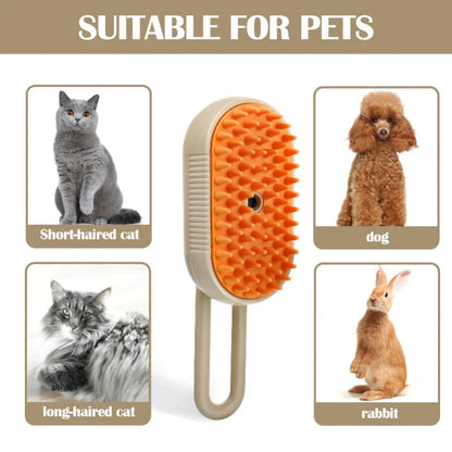 3-in-1 Steam Brush Cat Comb – Groom, Clean & Massage