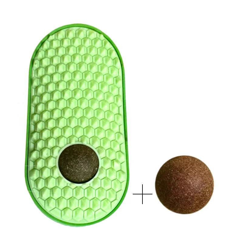Catnip Wall Ball & Self-Groomer – Fun, Lickable Toy & Face Scraper!