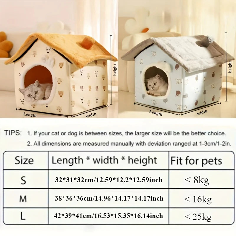 Classic Soft Cat House – All-Season Washable Pet Nest