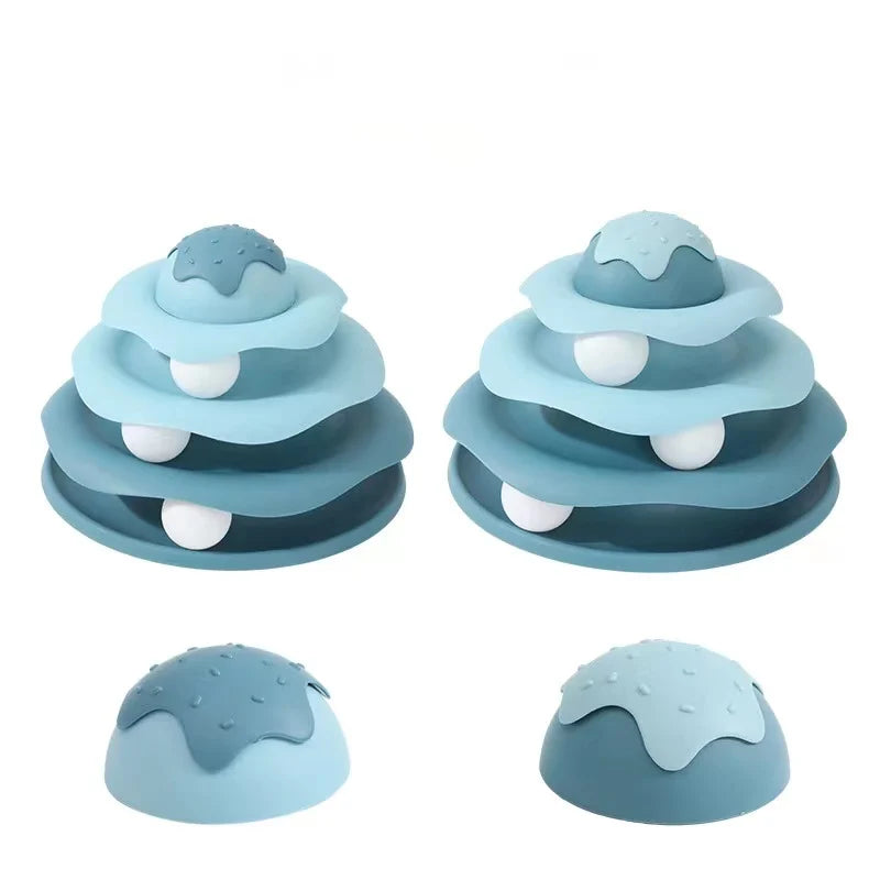 4-Layer Cat Track Tower – Interactive Fun Toy for Kittens