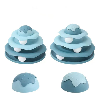 4-Layer Cat Track Tower – Interactive Fun Toy for Kittens