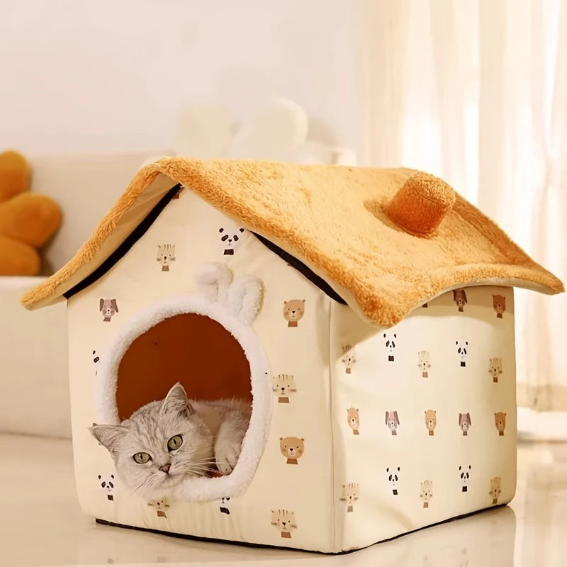 Classic Soft Cat House – All-Season Washable Pet Nest