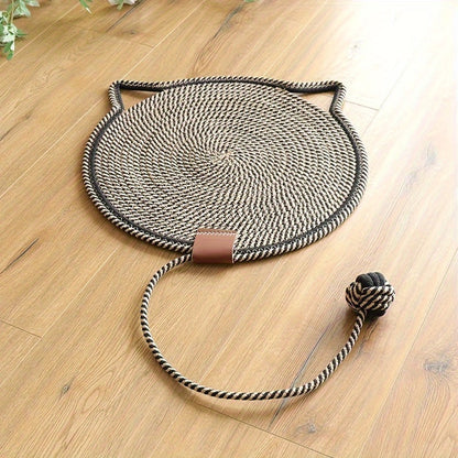 Deluxe Sisal Cat Scratching Mat – Durable Pad with Ball Toy