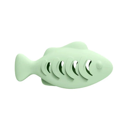 Silicone Fish Cat Chew Toy – Treat Dispenser & Dental Care