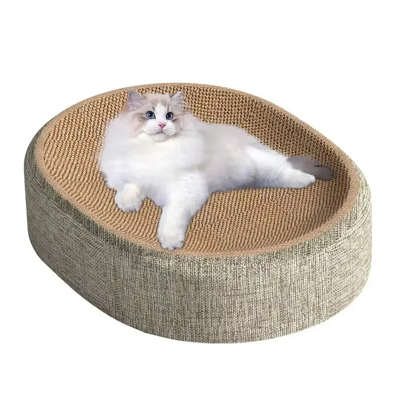 2 in 1 Oval Sisal Cat Scratcher Bed