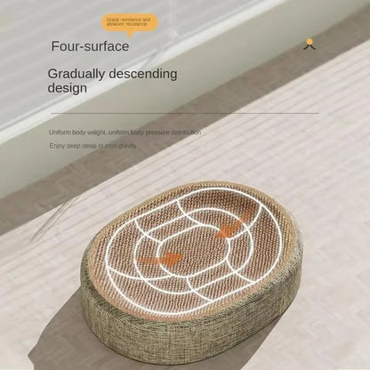 2 in 1 Oval Sisal Cat Scratcher Bed