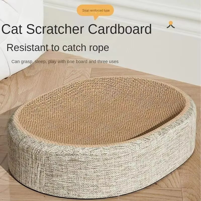 2 in 1 Oval Sisal Cat Scratcher Bed